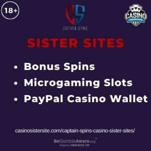 captain spins casino sister sites